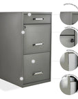 ARCHIVERO METALICO PED 2+1 17069 GRIS SET DE 2 ARCHIVEROS