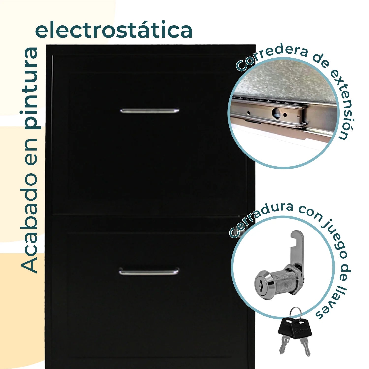 ARCHIVERO METALICO 2 GAV 16251 NEGRO SET DE  2 ARCHIVEROS