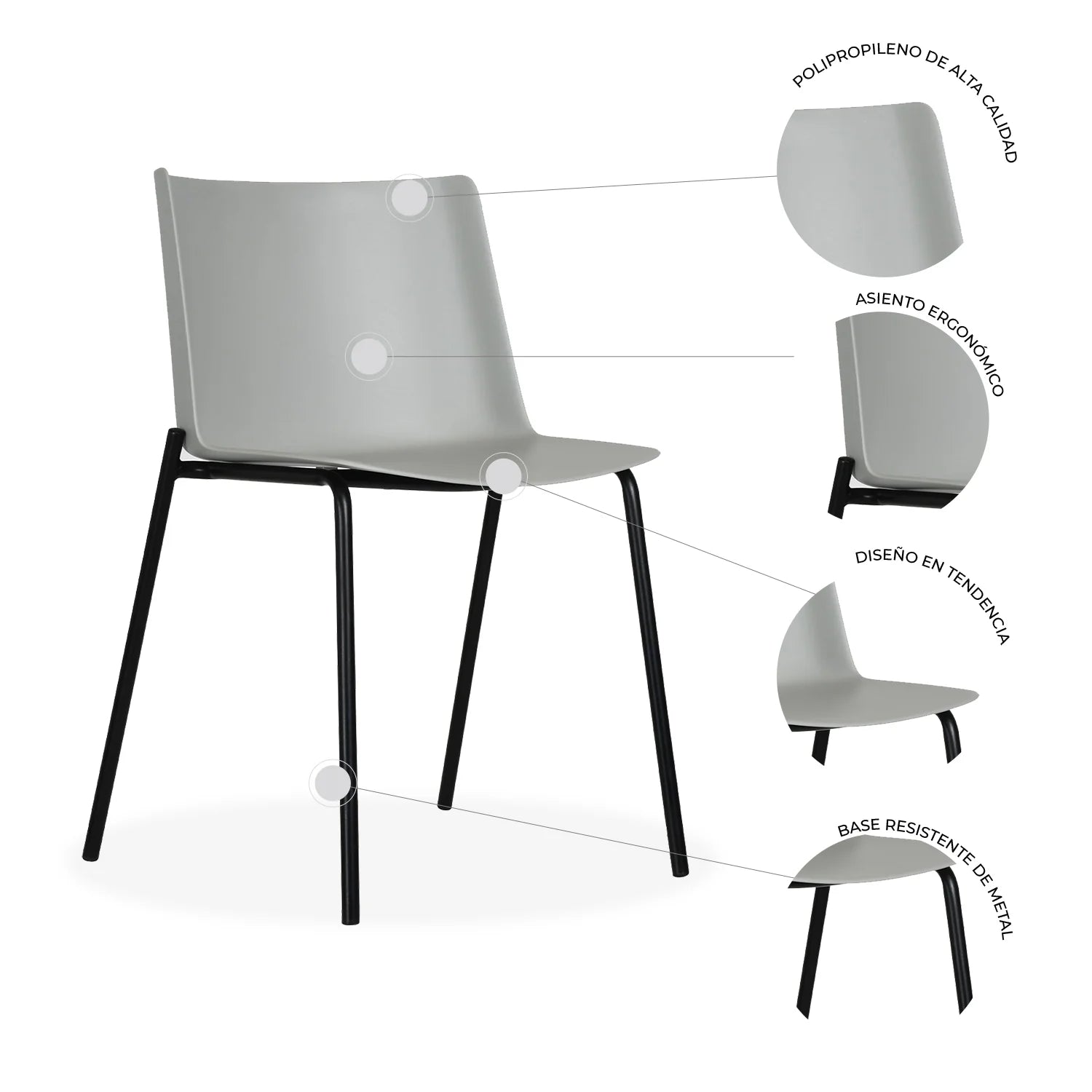 SILLA COLOMBO SET DE 4 SILLAS