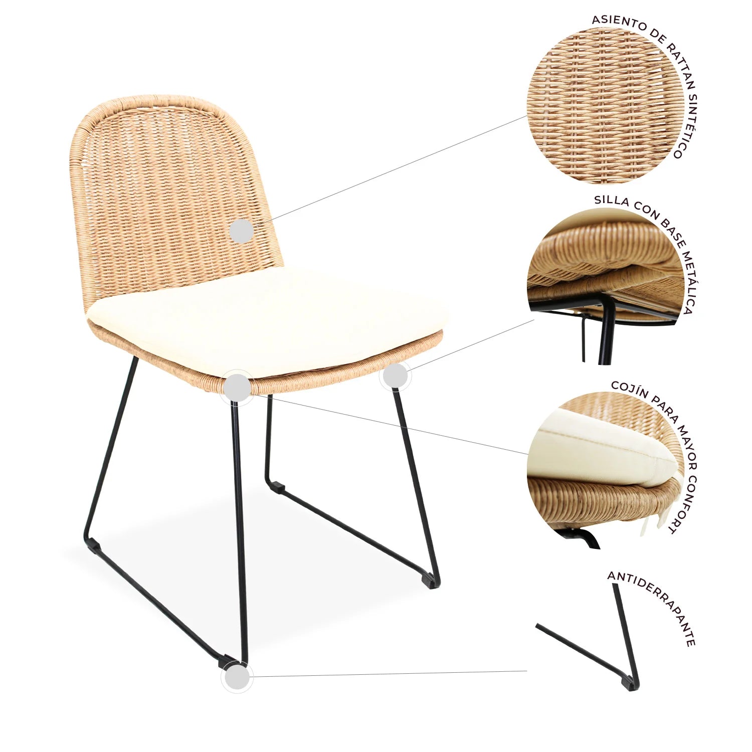 SILLA DE EXTERIOR CAICOS SET DE 2 SILLAS