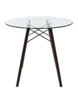 MESA OSLO CRISTAL 80 MOB-T8 NOGAL SET DE 2 MESAS DE CRISTAL