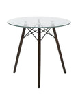 MESA OSLO CRISTAL 80 MOB-T8 NOGAL SET DE 2 MESAS DE CRISTAL