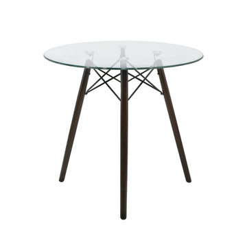 MESA OSLO CRISTAL 80 MOB-T8 NOGAL SET DE 2 MESAS DE CRISTAL
